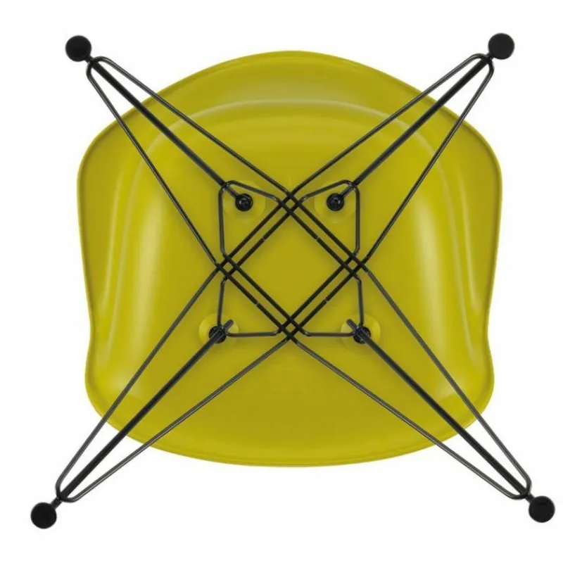 Outlet Eames Plastic Chair DAR Zwart Onderstel Tuinstoelen|Eetkamerstoelen