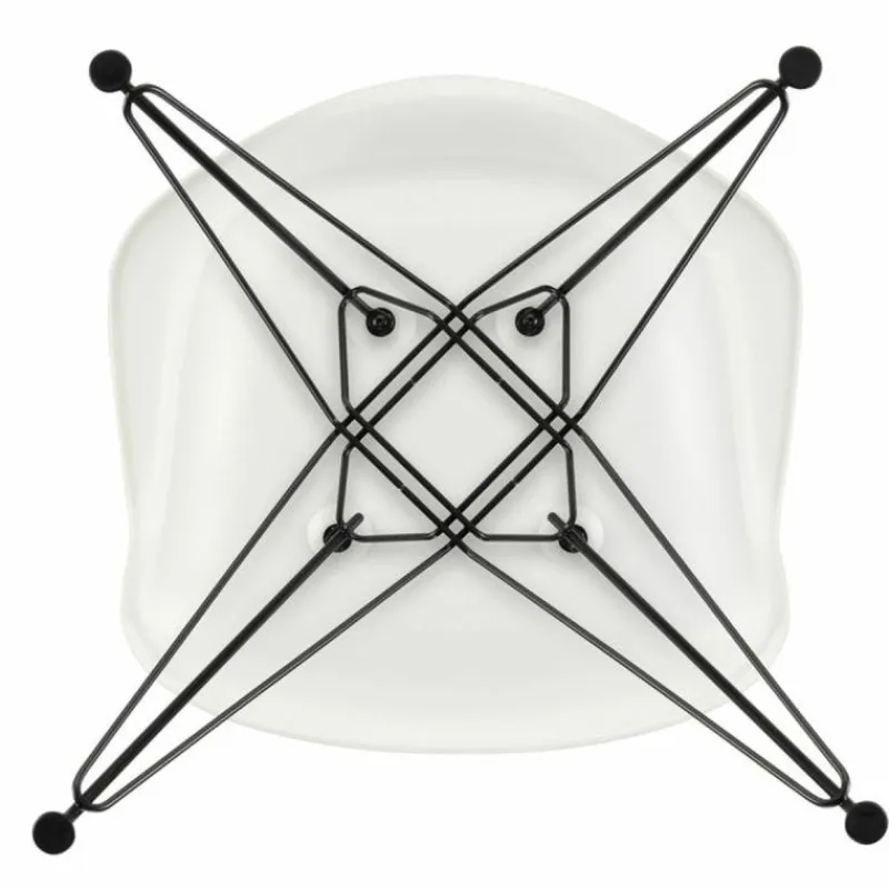 Outlet Eames Plastic Chair DAR Zwart Onderstel Tuinstoelen|Eetkamerstoelen