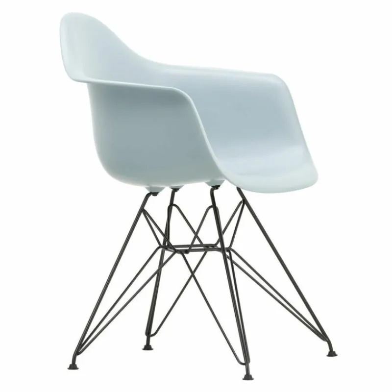 Outlet Eames Plastic Chair DAR Zwart Onderstel Tuinstoelen|Eetkamerstoelen