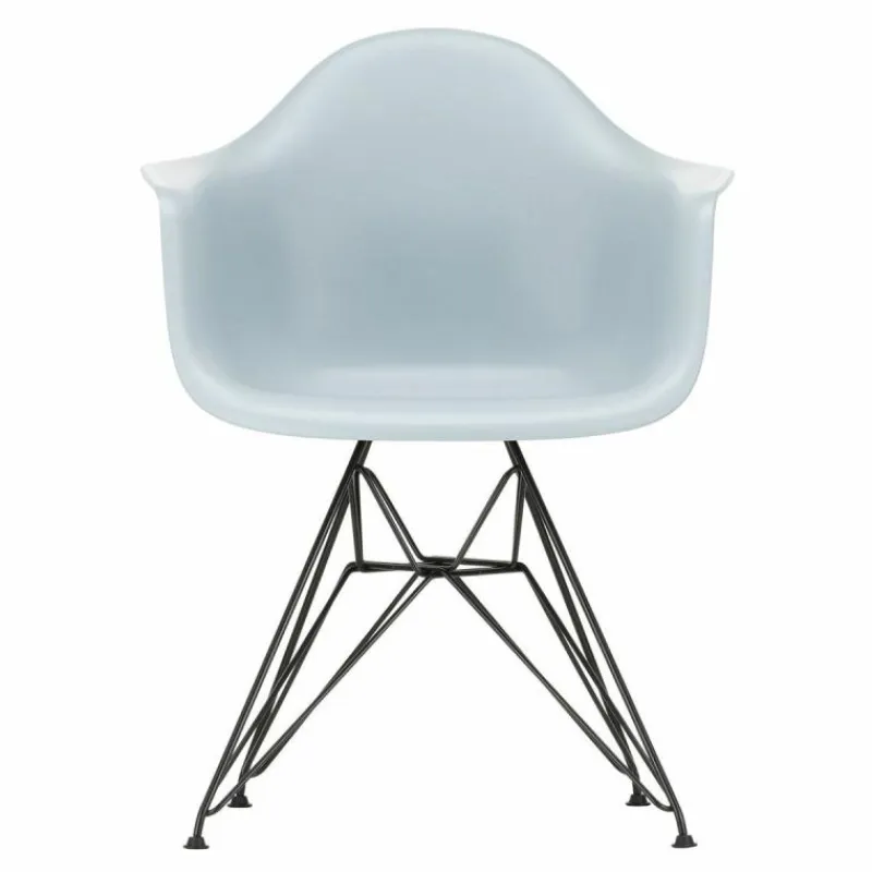 Outlet Eames Plastic Chair DAR Zwart Onderstel Tuinstoelen|Eetkamerstoelen