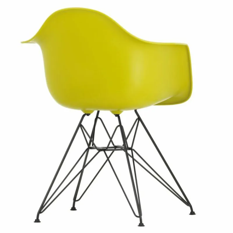 Outlet Eames Plastic Chair DAR Zwart Onderstel Tuinstoelen|Eetkamerstoelen