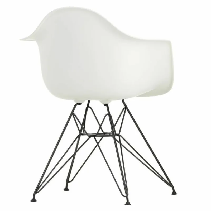 Outlet Eames Plastic Chair DAR Zwart Onderstel Tuinstoelen|Eetkamerstoelen