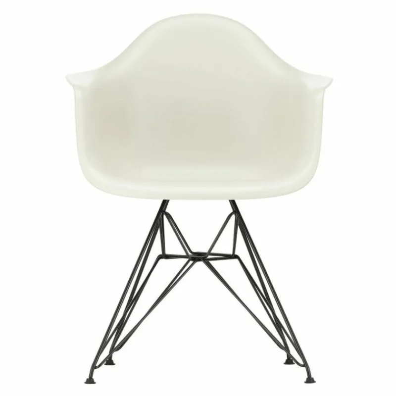 Outlet Eames Plastic Chair DAR Zwart Onderstel Tuinstoelen|Eetkamerstoelen