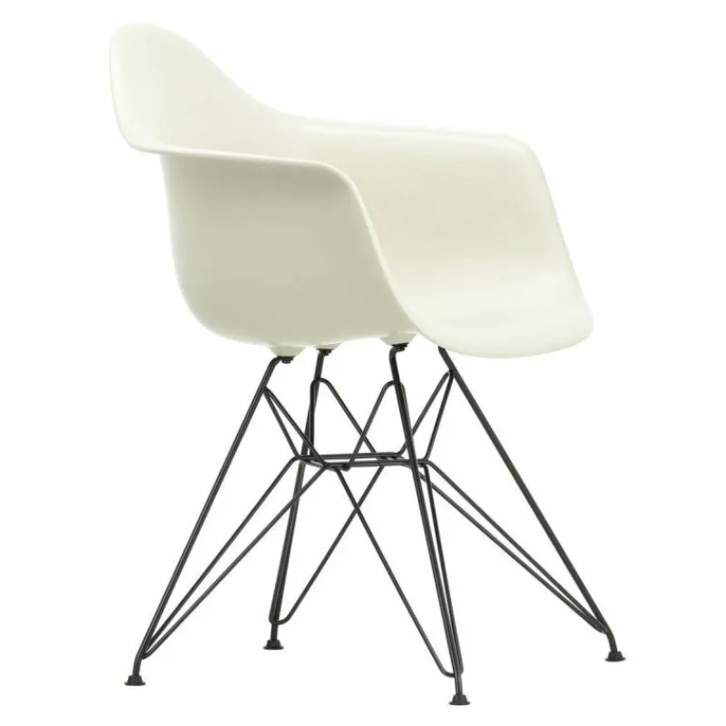Outlet Eames Plastic Chair DAR Zwart Onderstel Tuinstoelen|Eetkamerstoelen