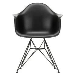 Outlet Eames Plastic Chair DAR Zwart Onderstel Tuinstoelen|Eetkamerstoelen
