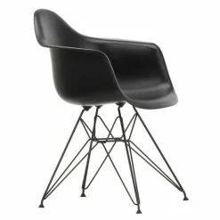 Outlet Eames Plastic Chair DAR Zwart Onderstel Tuinstoelen|Eetkamerstoelen