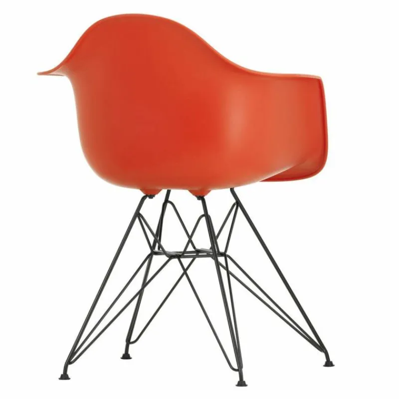 Outlet Eames Plastic Chair DAR Zwart Onderstel Tuinstoelen|Eetkamerstoelen