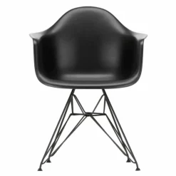 Outlet Eames Plastic Chair DAR Zwart Onderstel Tuinstoelen|Eetkamerstoelen
