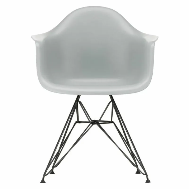Outlet Eames Plastic Chair DAR Zwart Onderstel Tuinstoelen|Eetkamerstoelen