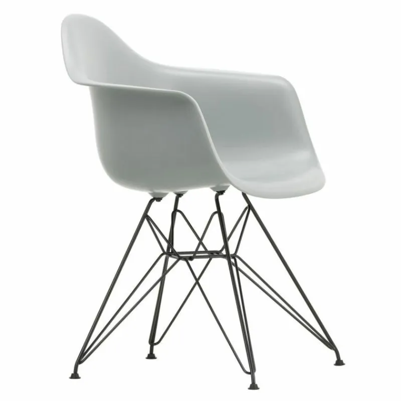 Outlet Eames Plastic Chair DAR Zwart Onderstel Tuinstoelen|Eetkamerstoelen