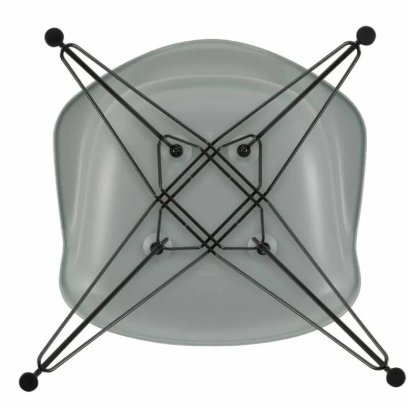 Outlet Eames Plastic Chair DAR Zwart Onderstel Tuinstoelen|Eetkamerstoelen