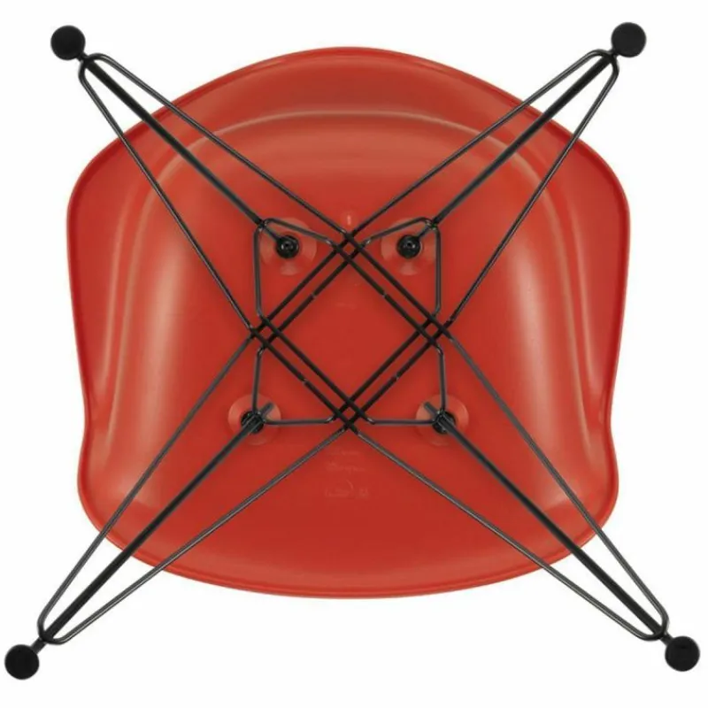 Outlet Eames Plastic Chair DAR Zwart Onderstel Tuinstoelen|Eetkamerstoelen