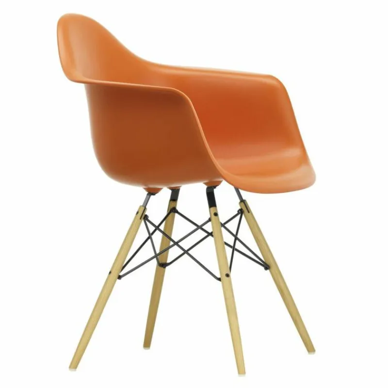 Hot Eames Plastic Chair DAW Esdoorn Gelig Eetkamerstoelen
