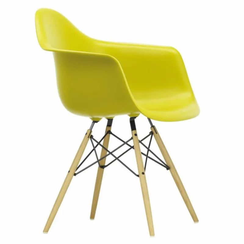 Hot Eames Plastic Chair DAW Esdoorn Gelig Eetkamerstoelen