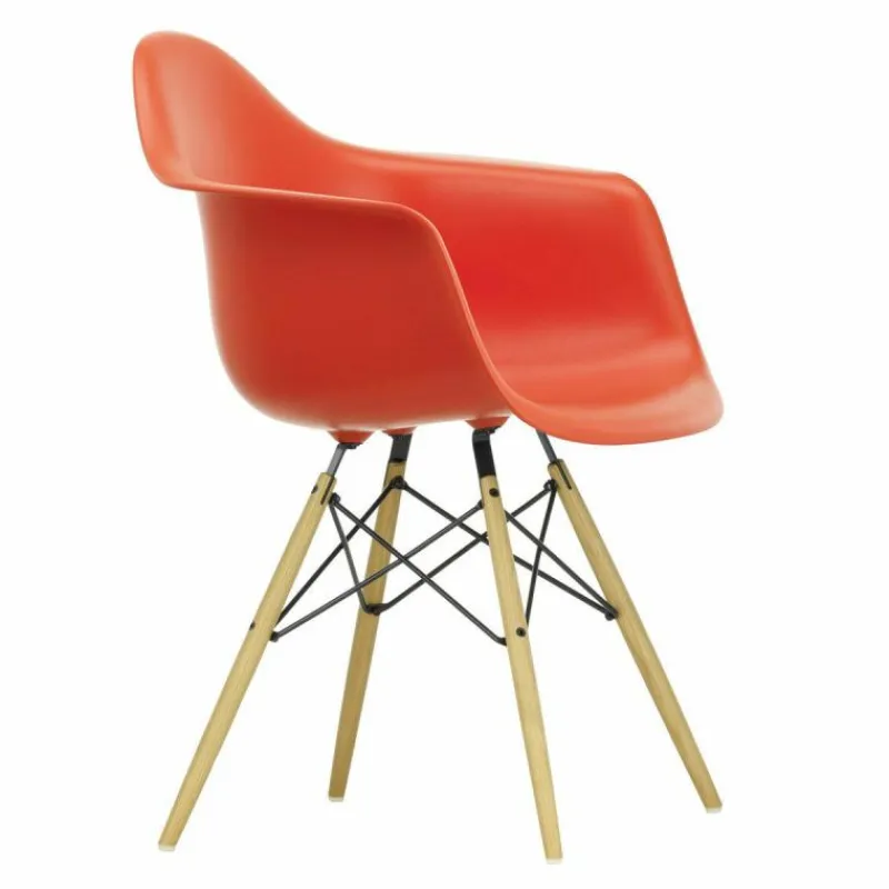 Hot Eames Plastic Chair DAW Esdoorn Gelig Eetkamerstoelen