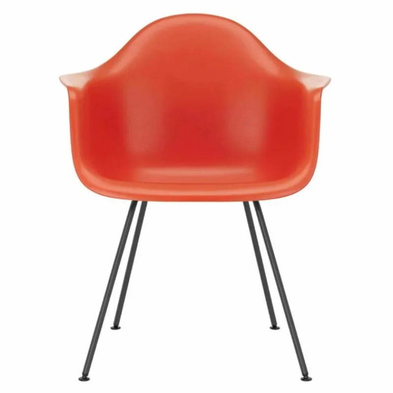 Hot Eames Plastic Chair DAX Zwart Onderstel Tuinstoelen|Eetkamerstoelen