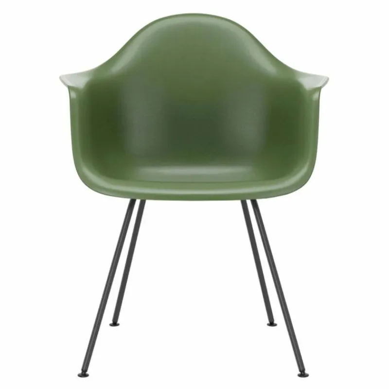 Hot Eames Plastic Chair DAX Zwart Onderstel Tuinstoelen|Eetkamerstoelen