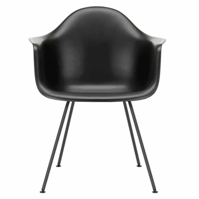 Hot Eames Plastic Chair DAX Zwart Onderstel Tuinstoelen|Eetkamerstoelen