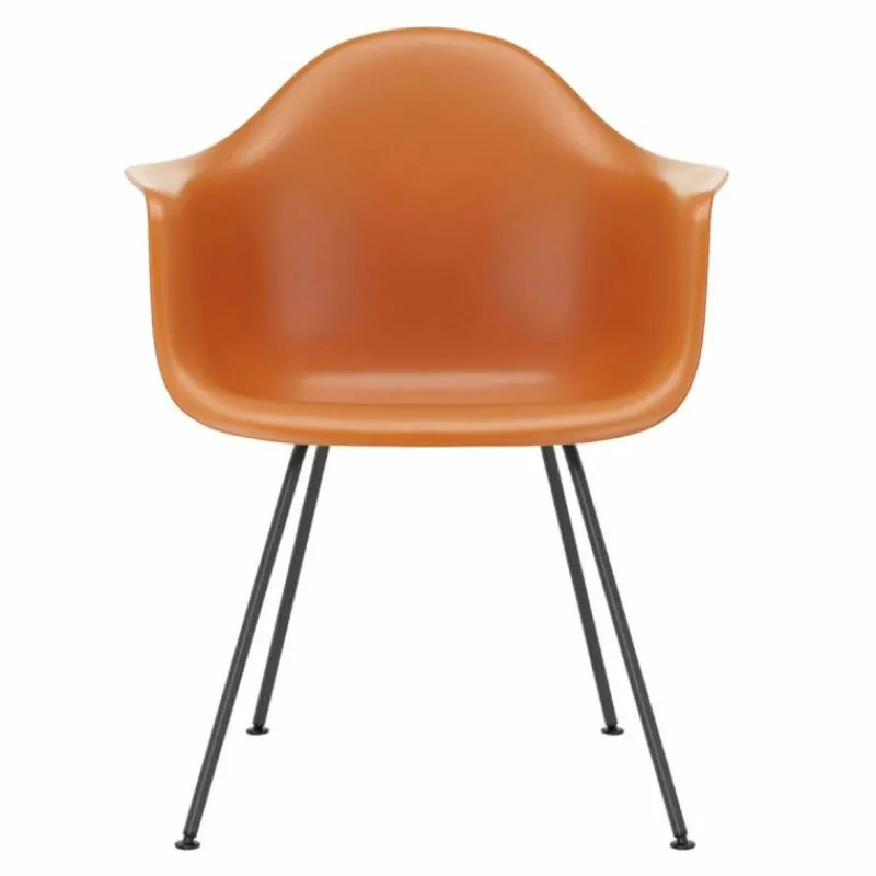Hot Eames Plastic Chair DAX Zwart Onderstel Tuinstoelen|Eetkamerstoelen