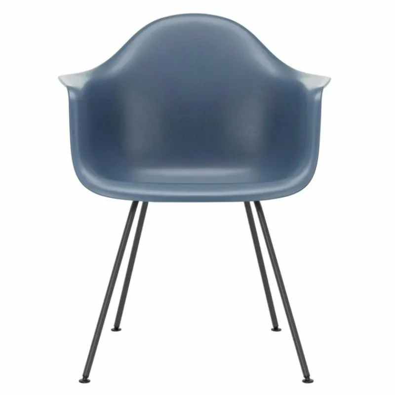 Hot Eames Plastic Chair DAX Zwart Onderstel Tuinstoelen|Eetkamerstoelen