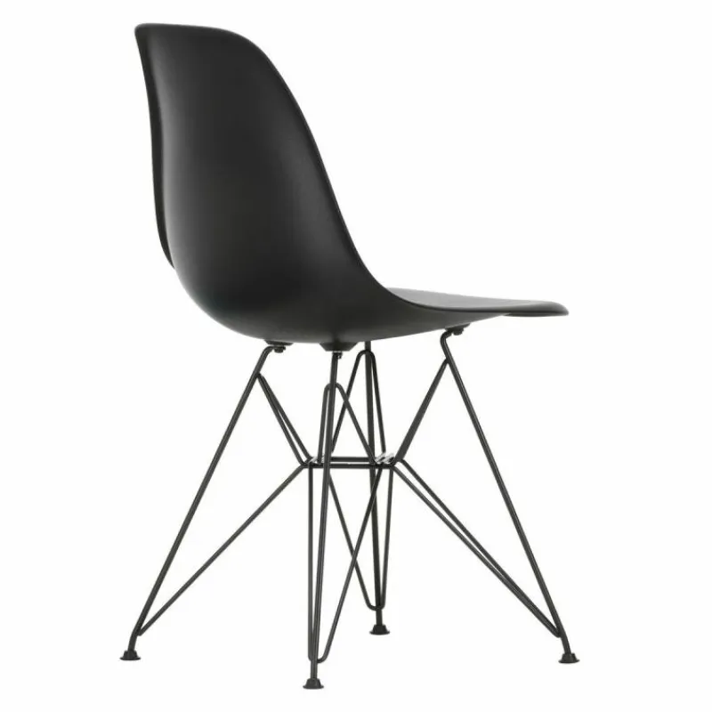 New Eames Plastic Chair DSR Zwart Tuinstoelen|Eetkamerstoelen