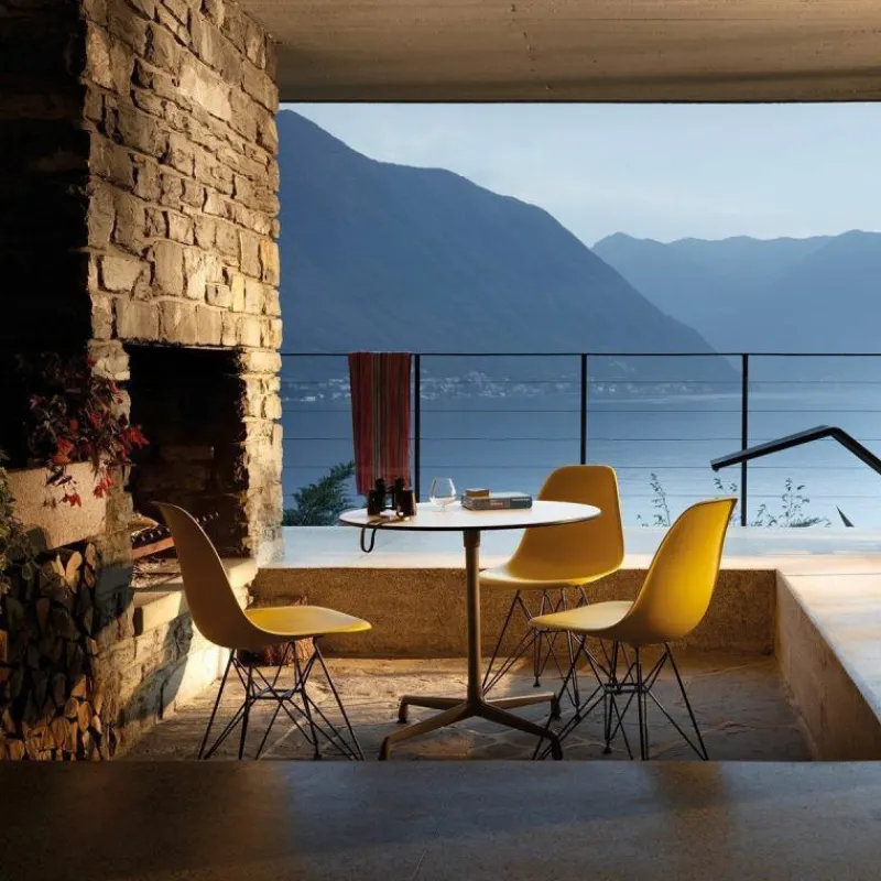 New Eames Plastic Chair DSR Zwart Tuinstoelen|Eetkamerstoelen