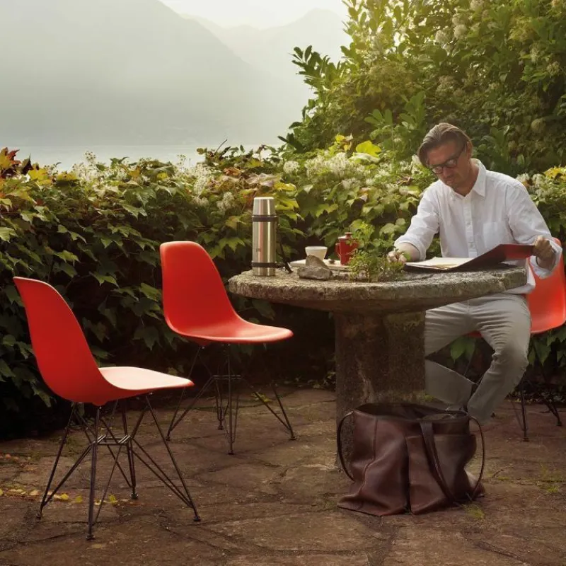 New Eames Plastic Chair DSR Zwart Tuinstoelen|Eetkamerstoelen