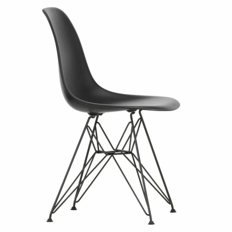 New Eames Plastic Chair DSR Zwart Tuinstoelen|Eetkamerstoelen