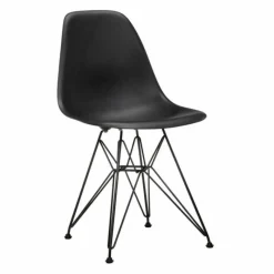 New Eames Plastic Chair DSR Zwart Tuinstoelen|Eetkamerstoelen