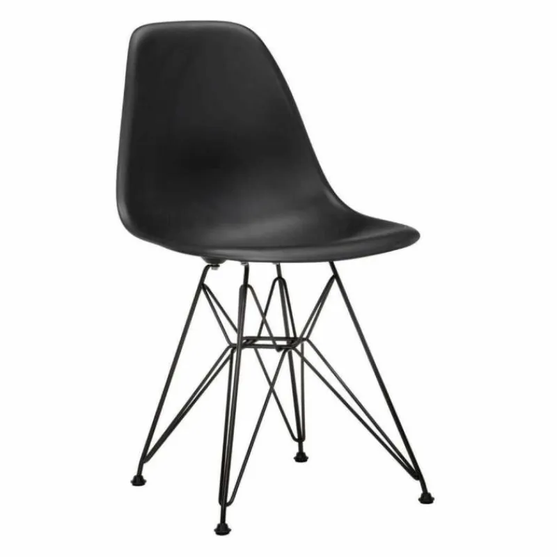 New Eames Plastic Chair DSR Zwart Tuinstoelen|Eetkamerstoelen