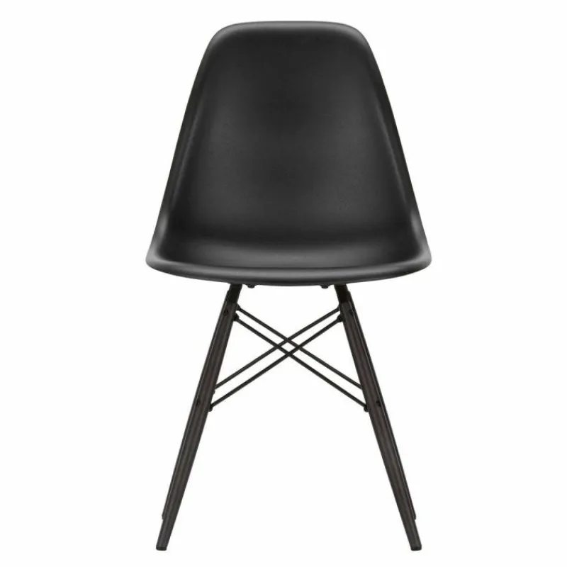 Hot Eames Plastic Chair DSW Stoel Esdoorn Zwart Eetkamerstoelen