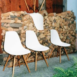 Sale Eames Plastic Chair DSW Stoel Esdoorn Gelig Eetkamerstoelen