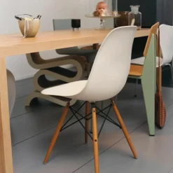 Sale Eames Plastic Chair DSW Stoel Esdoorn Gelig Eetkamerstoelen