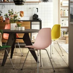 Hot Eames Plastic Chair DSX Chroom Eetkamerstoelen
