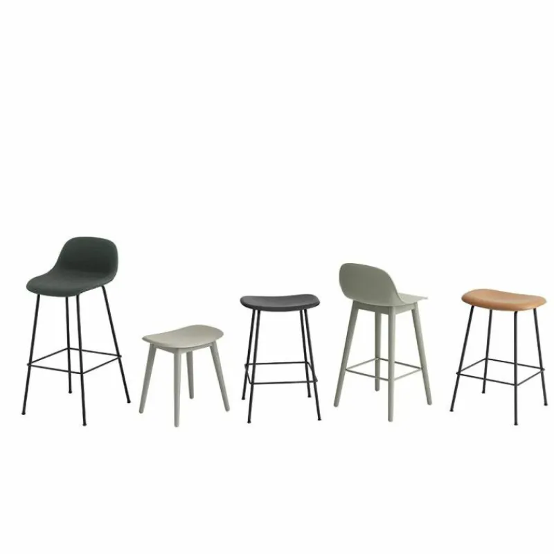Sale Fiber Barkruk - Houten Onderstel Rugleuning Barkrukken