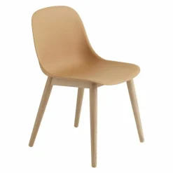 Fiber Side Chair Stoel - Houten Onderstel Eetkamerstoelen