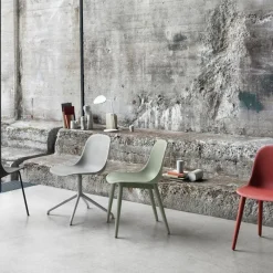 Fiber Side Chair Stoel - Houten Onderstel Eetkamerstoelen