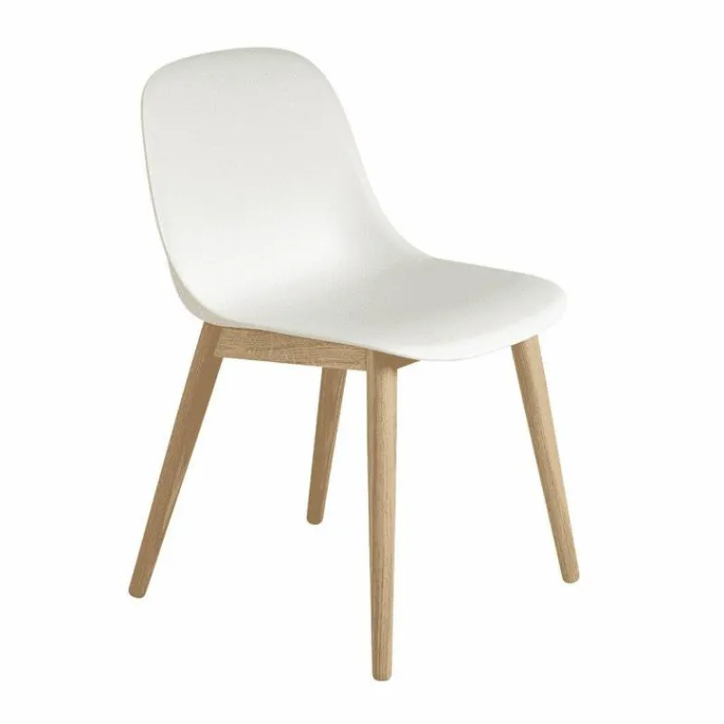 Fiber Side Chair Stoel - Houten Onderstel Eetkamerstoelen