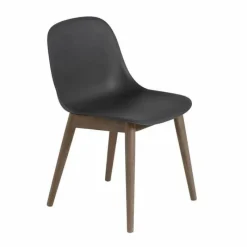Fiber Side Chair Stoel - Houten Onderstel Eetkamerstoelen
