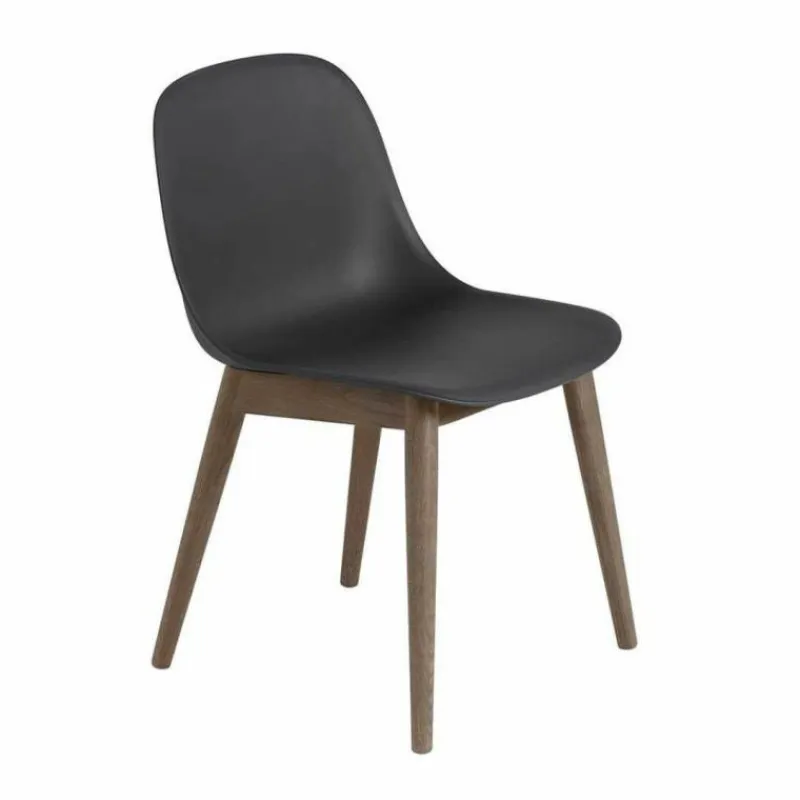 Fiber Side Chair Stoel - Houten Onderstel Eetkamerstoelen