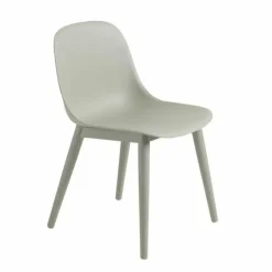 Fiber Side Chair Stoel - Houten Onderstel Eetkamerstoelen
