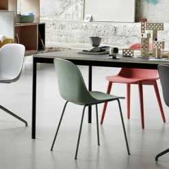 Online Fiber Side Stoel - Stalen Onderstel Eetkamerstoelen