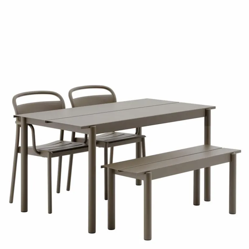 Outlet Linear Steel Bench Tuinbanken