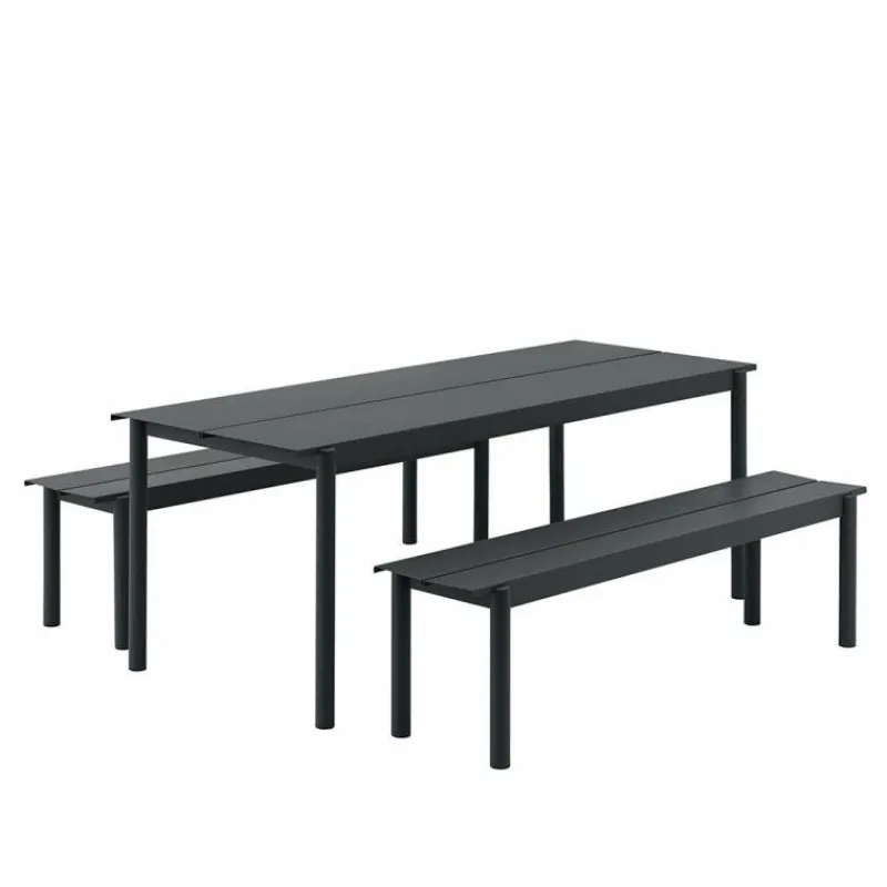 Outlet Linear Steel Bench Tuinbanken