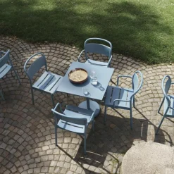 Linear Steel Café Tafel Tuintafels|Eettafels