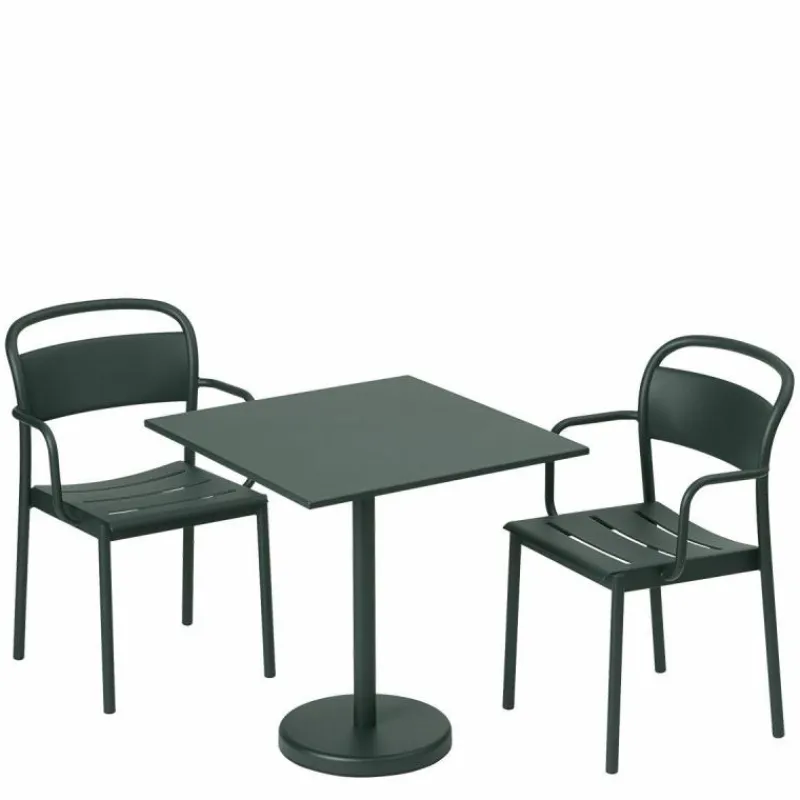 Linear Steel Café Tafel Tuintafels|Eettafels