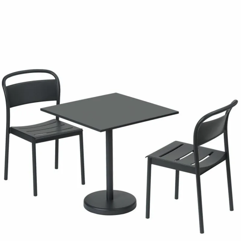 Linear Steel Café Tafel Tuintafels|Eettafels