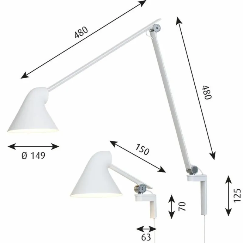 New NJP Wandlamp Lange Arm Wandlampen