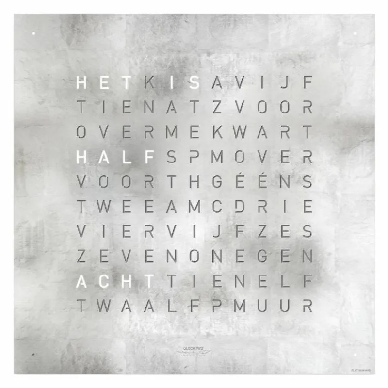 Hot QLOCKTWO Earth 180 Klok Klokken