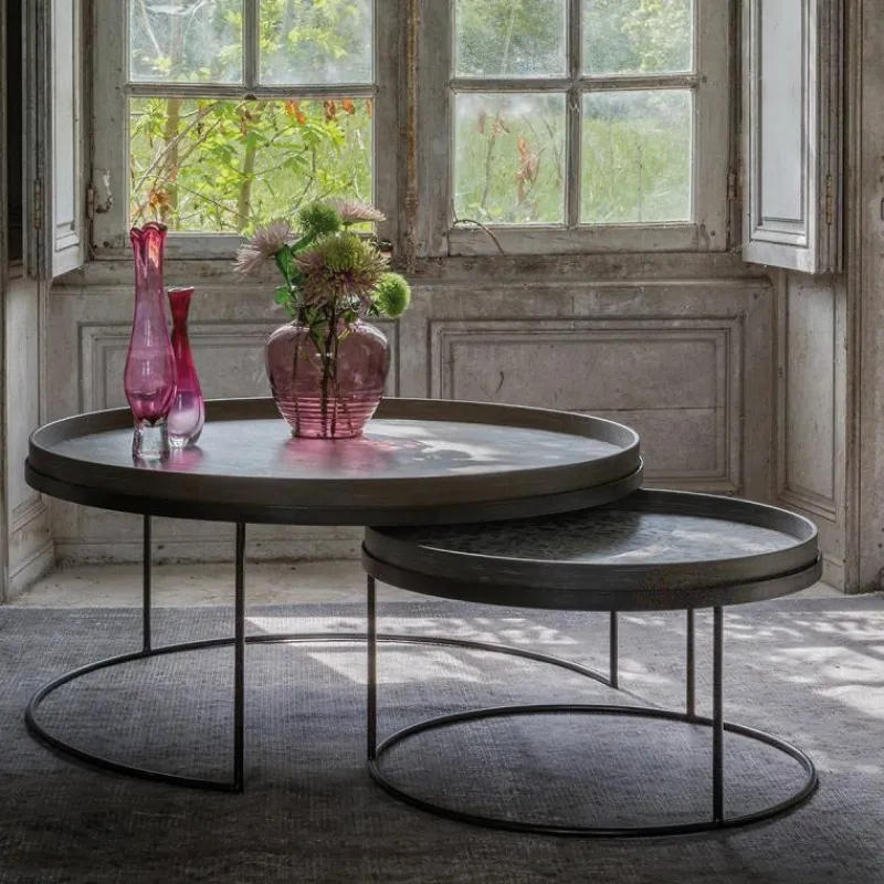 Sale Round Tray Salontafel, set van 2 Salontafels|Bijzettafels
